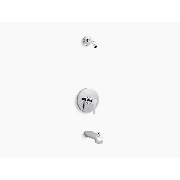 Pitch Rite-Temp Bath And Shower Trim Set, Less Showerhead, Kohler, Mfr#: TLS97074-4-CP